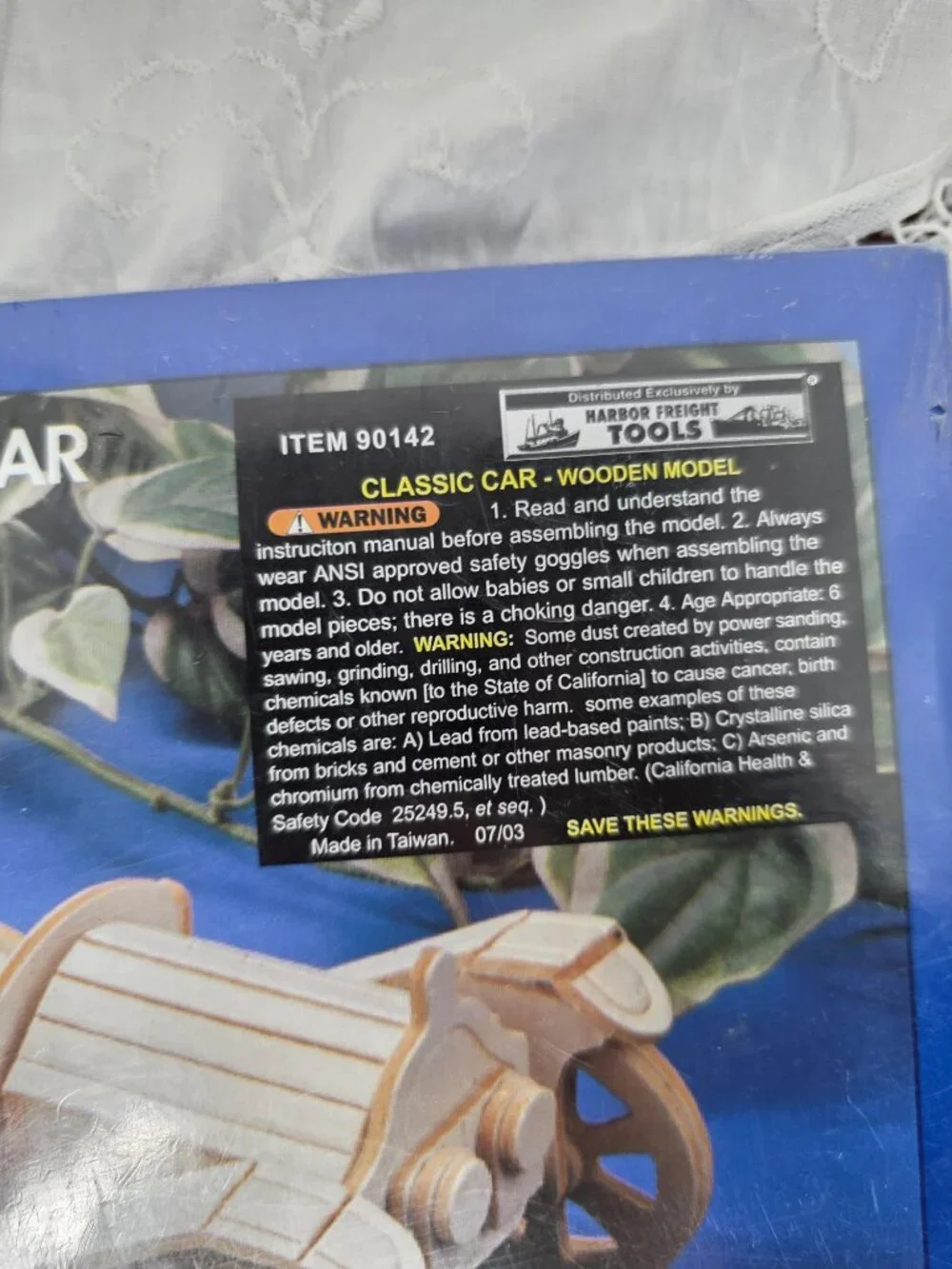 Vintage Classic Car Wood Model Kit 2003 New in Package 090142 Harbor Freight DIY